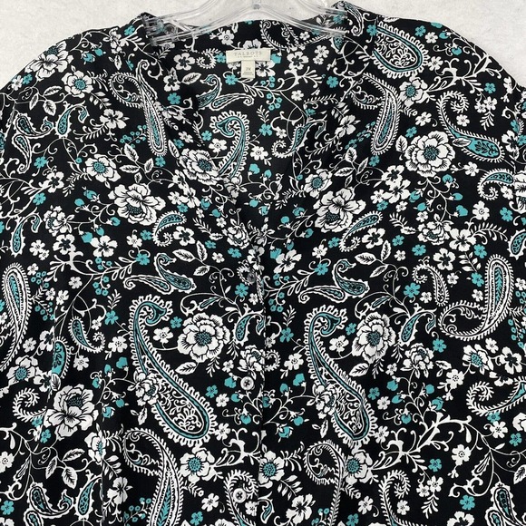 Talbots Womens Plus Size 2X Printed Lightweight Polyester 3/4 Sleeve Blouse Top - Picture 13 of 15